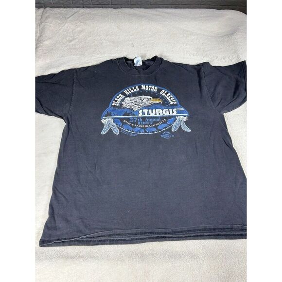 Vintage Sturgis Shirt Mens XL Black Motorcycle Rally Racing 1997 Black Hills - Picture 1 of 9